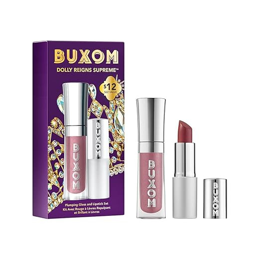 Buxom DOLLY REIGNS SUPREME Plumping Gloss and Lipstick Set, 0.07 fl. oz. | Amazon (US)