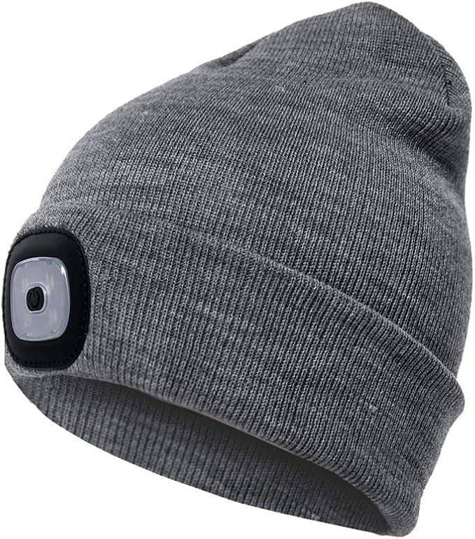 Etsfmoa Unisex Beanie Hat with The Light Gifts for Men Dad Father USB Rechargeable Caps | Amazon (US)