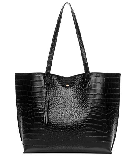Women's Soft Faux Leather Tote Shoulder Bag Big Capacity Tassel Handbag | Amazon (CA)