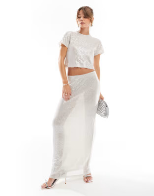 JJXX Cream Silver Sequin Set | ASOS (Global)