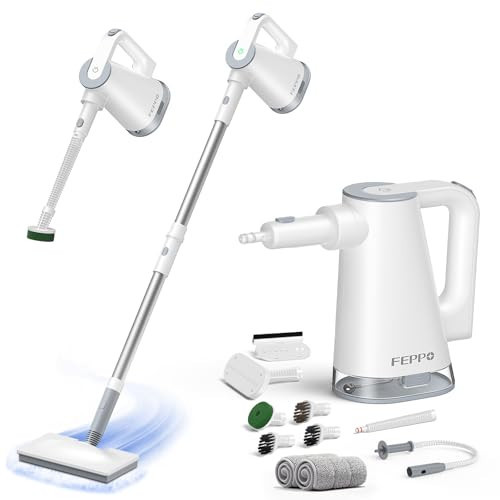 FEPPO Steam Mop with Detachable Handheld Steam Cleaner for Home and Floor Cleaning, 10-in-1 Multi-purpose Attachments & 2 Pads, Powerful Steamer for Floors, Hardwood, Tiles,Grout,Windows,Kitchen,Bath | Amazon (US)