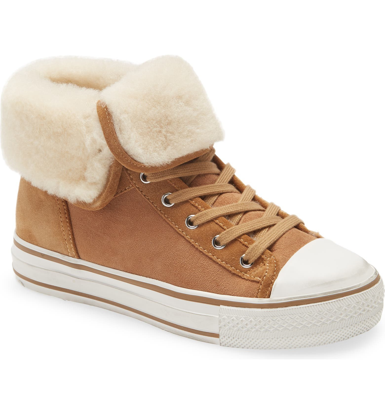Ash Vim Lace-Up High Top Sneaker with Genuine Shearling Trim | Nordstrom | Nordstrom