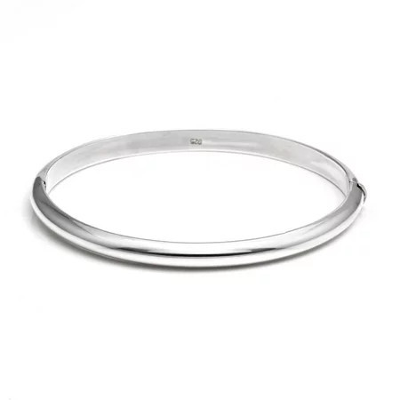 Silverly 5.3 mm Hinged Sterling Silver Bangle - Classic Polished 925 Silver Bracelet - Round Tube Stackable Bangles for Women - Mum Auntie Birthday Gifts - Teenage Girls Bracelets | Walmart (US)