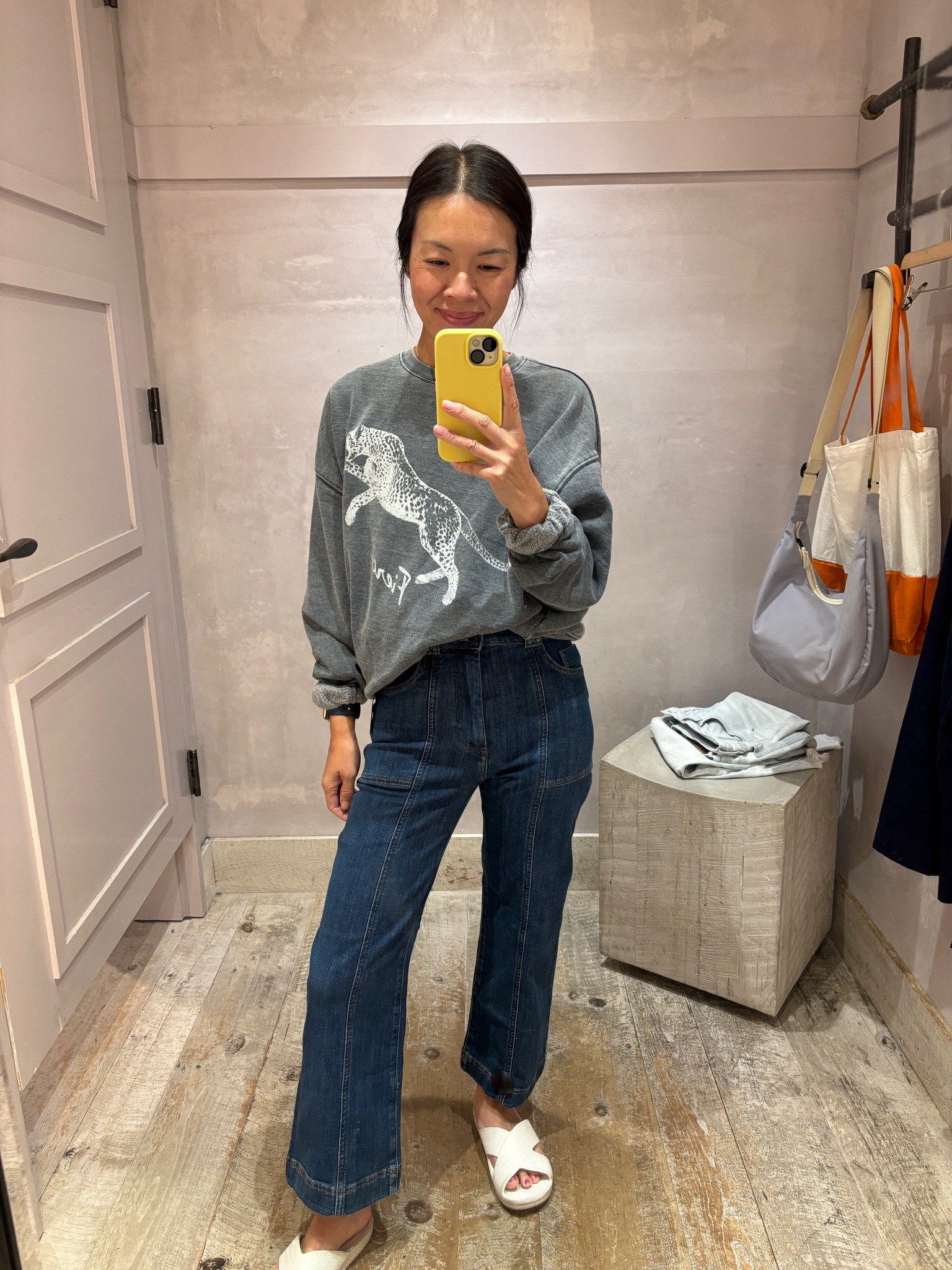 Such cute jeans! Love the seam that runs down the front leg. On sale for extra 40% off! 