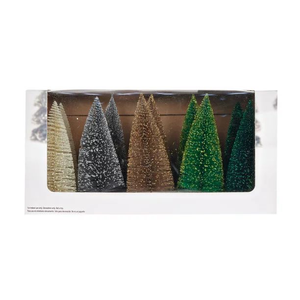 Holiday Time Christmas Village Multicolor Tree Set, 10 Count: - Walmart.com | Walmart (US)