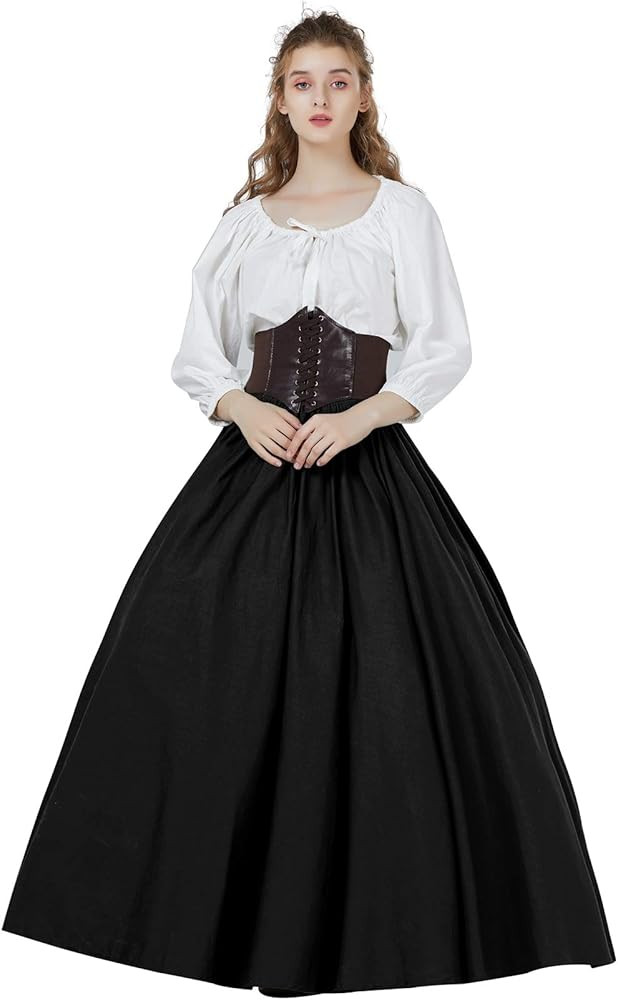 BEAUTELICATE Women's Renaissance Skirt Retro Victorian Medieval Halloween Steampunk Period Costum... | Amazon (UK)