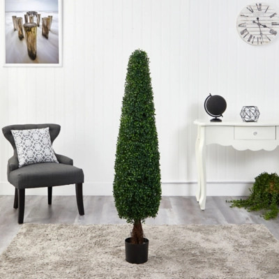 5' Boxwood Topiary Artificial Tree UV Resistant (Indoor/Outdoor), Green | Ashley Homestore