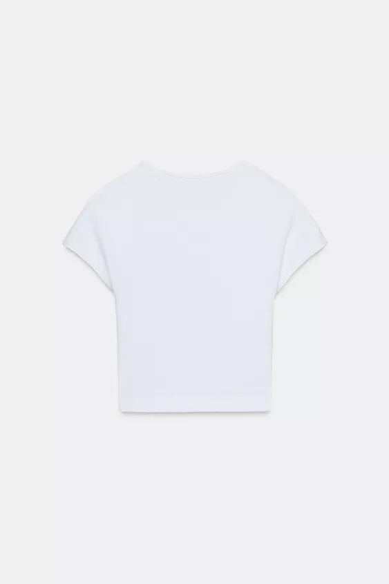 CROPPED-T-SHIRT MIT KURZEN \u00c4RMELN | Zara DE