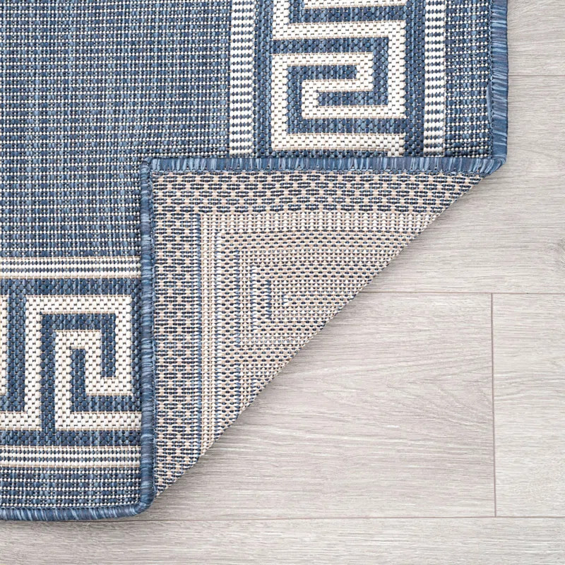 Drusilla Animal Print Flatweave Blue Indoor / Outdoor Area Rug | Wayfair North America