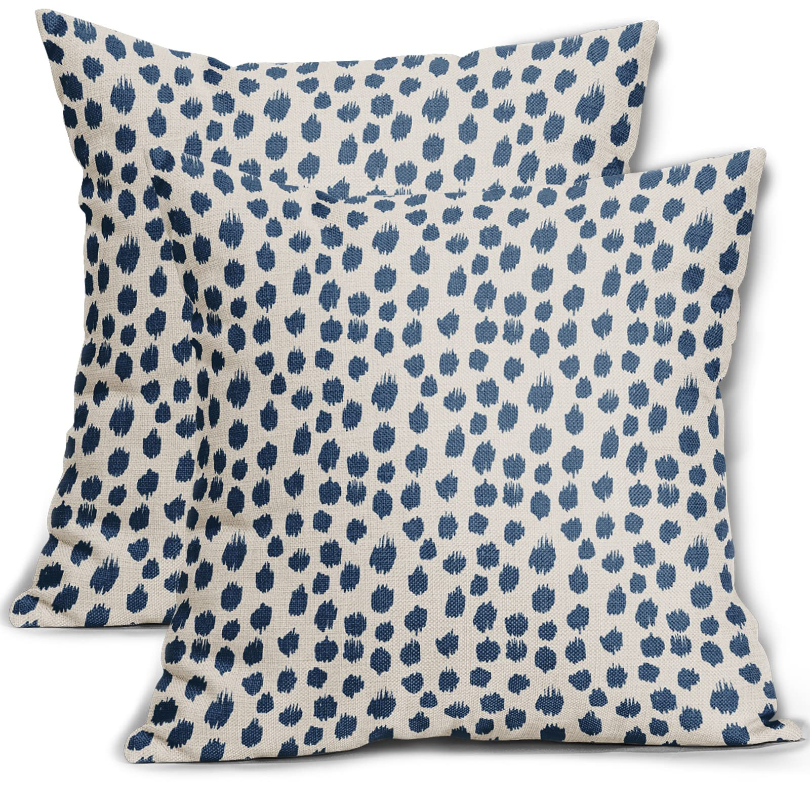 Sweetshow Light Blue Cream Pillow Covers 18x18 Set of 2 Boho Design Polka Dot Throw Pillows Moder... | Amazon (US)