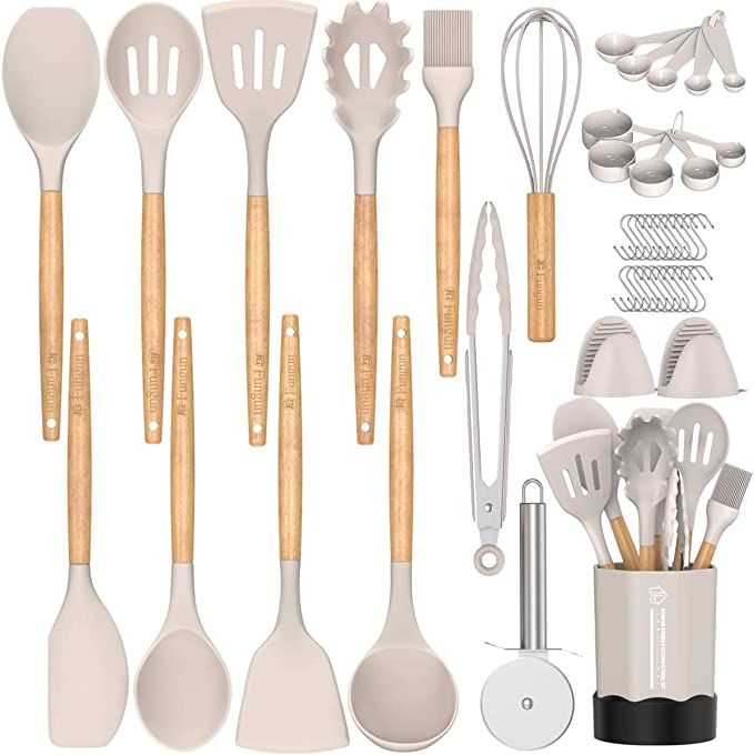 Kitchen Cooking Utensil Set, Fungun 26 pcs Cooking Utensils - Nonstick Kitchen Utensils Cookware ... | Amazon (US)