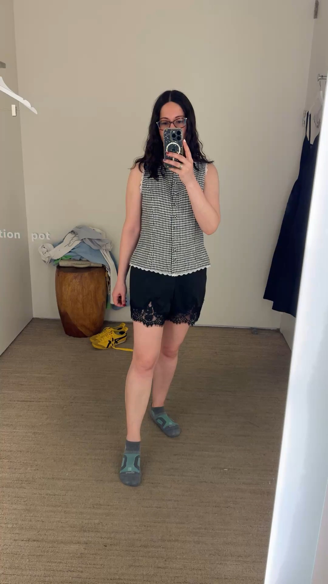 Did a try on at reformation the other day and bought this cute top. The shorts were nice too but I just got a similar pair from Aritzia.