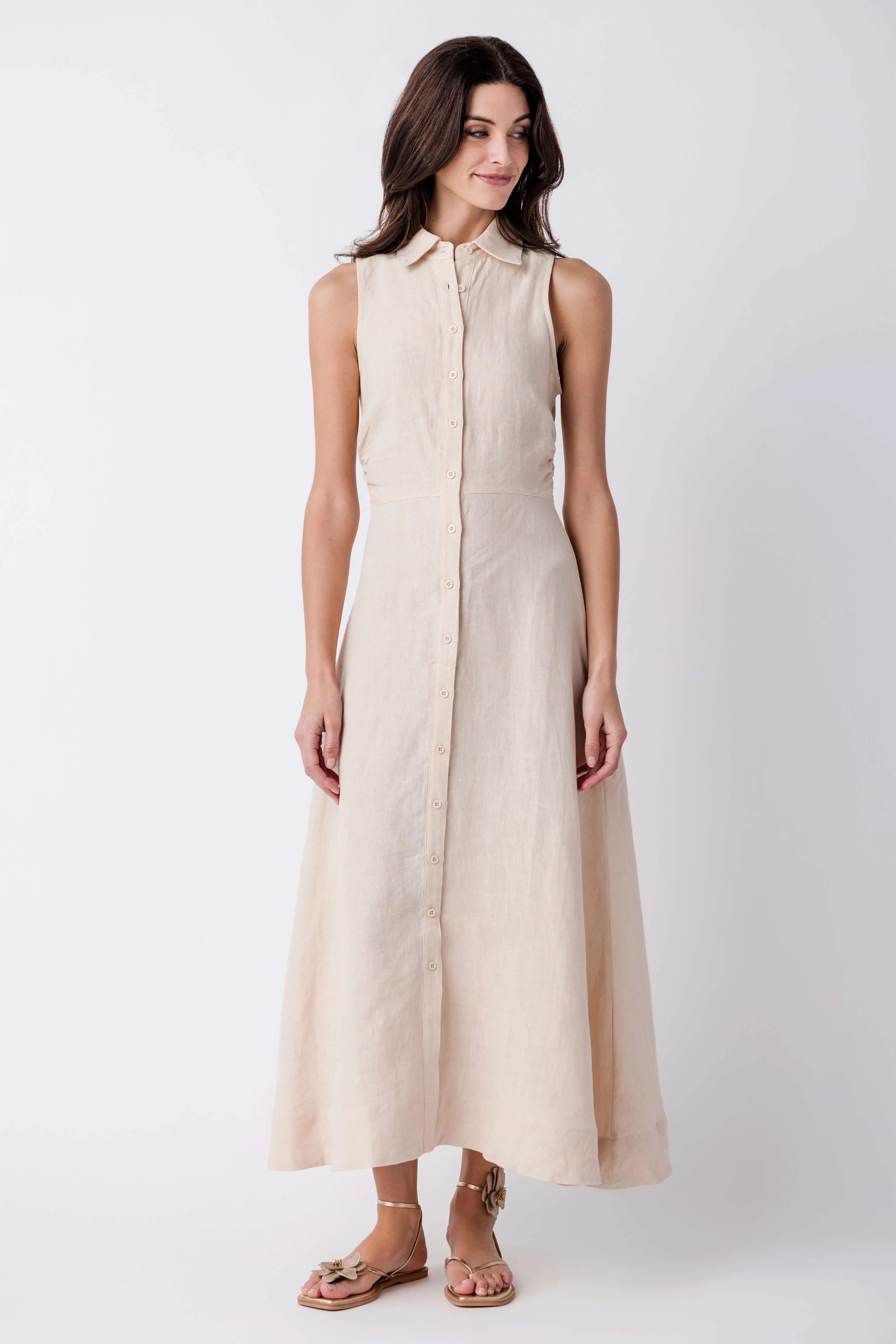 Olivaceous Aimme Linen Maxi Dress | Social Threads