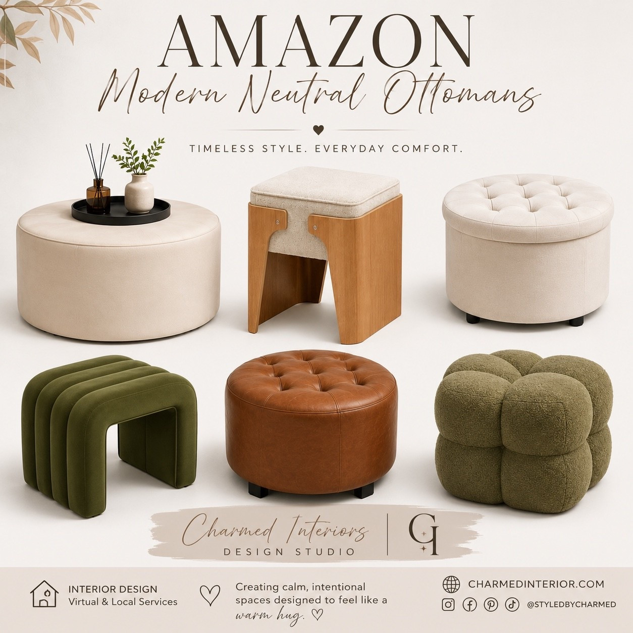 The right ottoman can completely transform a space. ✨ Whether you need extra seating, hidden storage, or a stylish coffee table alternative, these modern neutral picks blend beautifully with almost any home style.

I’ve rounded up some of my favorite Amazon ottomans that bring warmth, texture, and designer style to your living room, bedroom, or reading nook.

#Ottoman #LivingRoomDecor #BedroomDecor #HomeStyling #StyledByCharmed

#LTKHome #LTKU #LTKSaleAlert