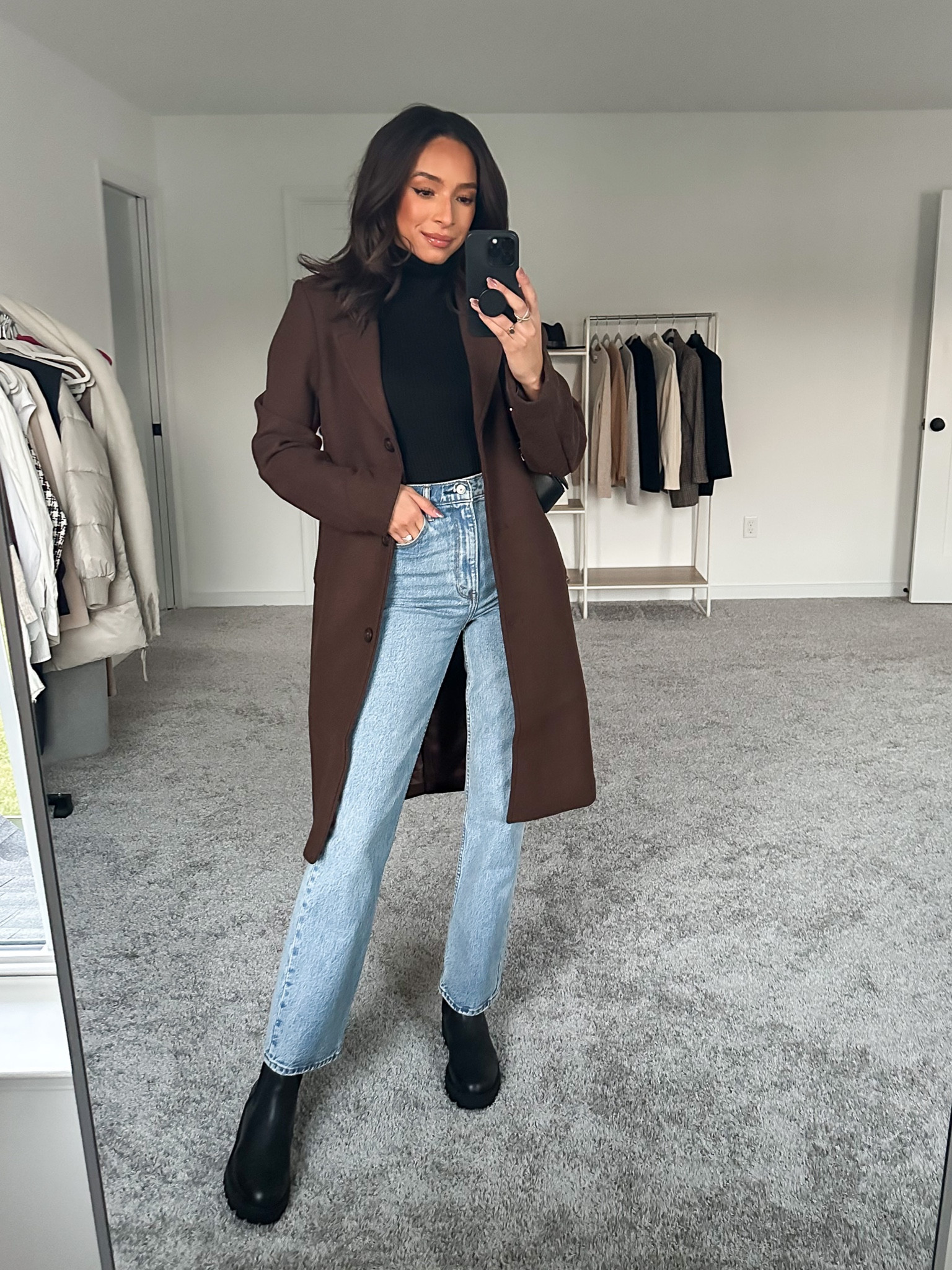 Code AFNENA for an additional 15% off on TOP of the 30% OFF sitewide sale at Abercrombie! 

Sizing: 
Chocolate brown wool coat: Small
Black Turtleneck bodysuit: XS
Straight leg jeans: 26 Regular 









Abercrombie code
Fall outfit
Winter outfit
Casual outfit
Wool coat
Abercrombie outfit
Black Friday sale

#LTKunder100 #LTKCyberweek #LTKstyletip