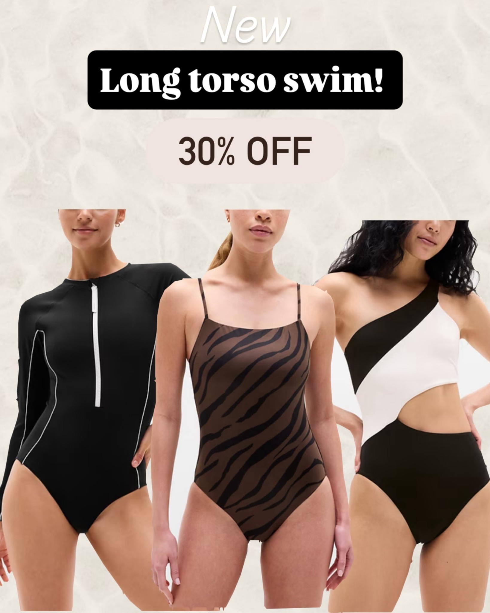 New long torso swimwear is all 30% off in cart

One piece swim

#LTKSwim #LTKTall #LTKSaleAlert