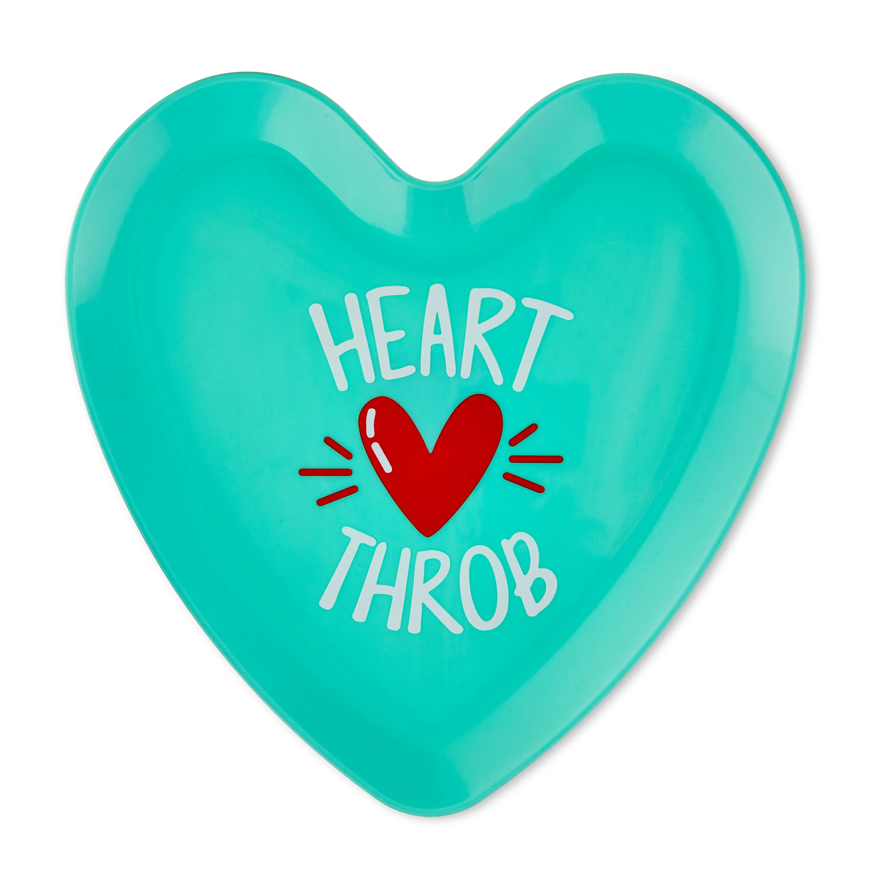 Valentine's Day Teal Plastic Heart Plate, 9 in, by Way To Celebrate | Walmart (US)