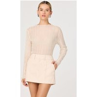 ASTR the Label | Eska Plissé Long Sleeve Top in Cream | Size M | ASTR The Label (US)