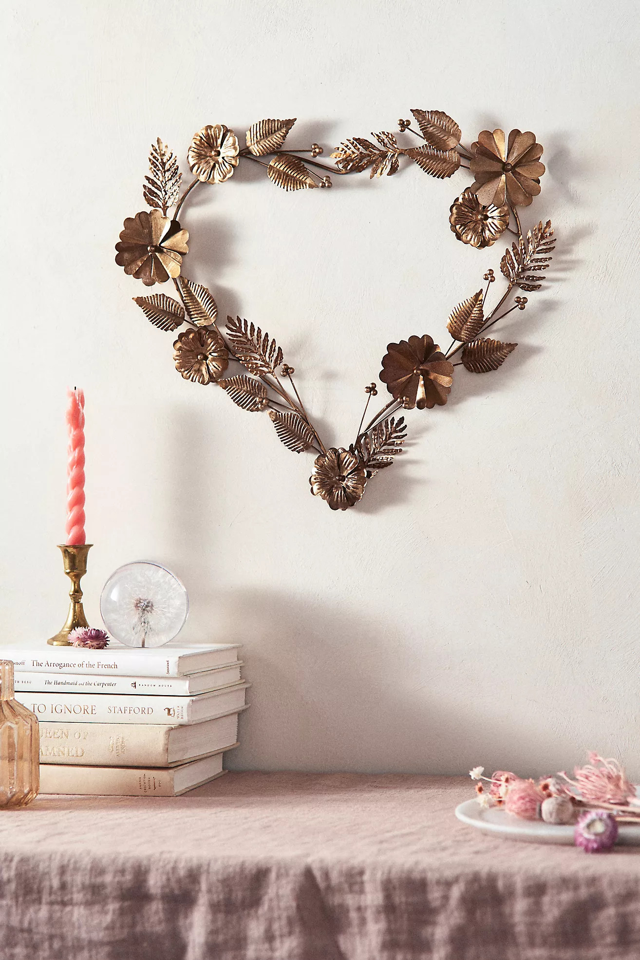 Gilded Floral Heart Garland | Anthropologie (US)