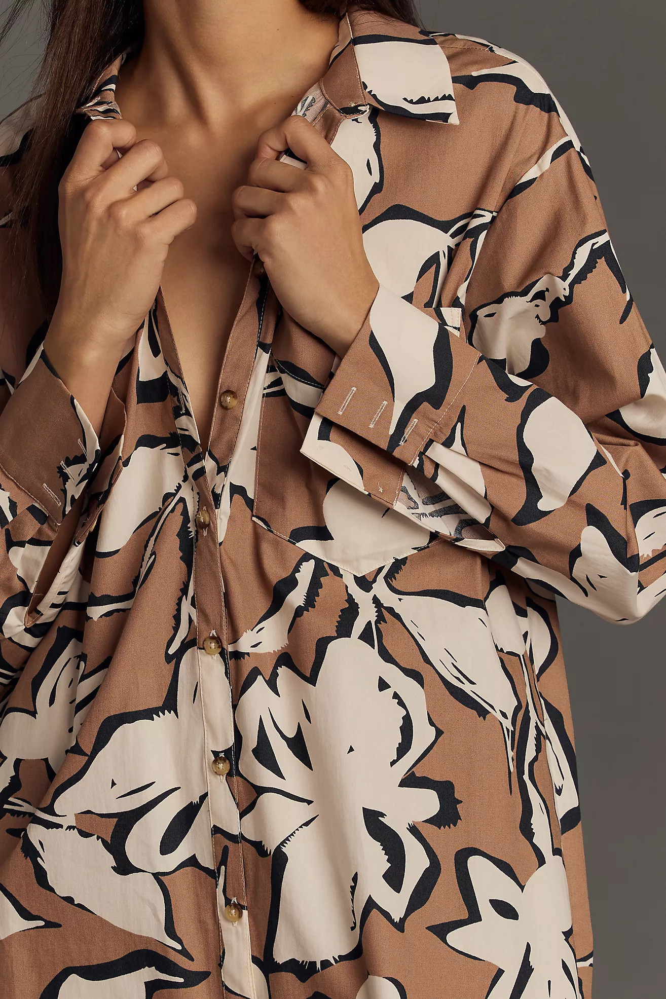 The Soren Long-Sleeve Shirt Dress by Maeve | Anthropologie (US)