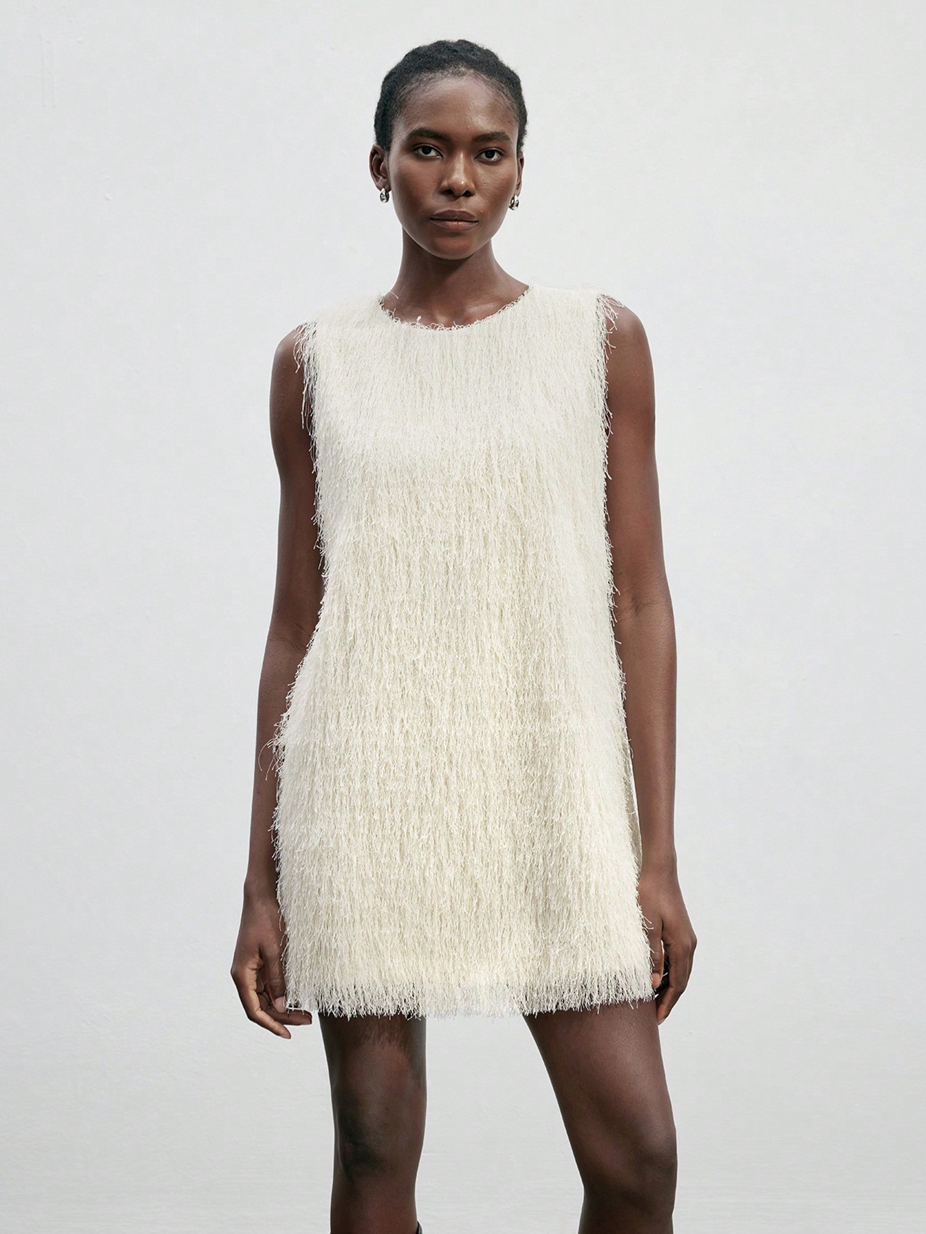 SHEIN Maija New Autumn/Winter Women Elegant Vintage Casual Dress, Sleeveless Fur Trim Party Weddi... | SHEIN