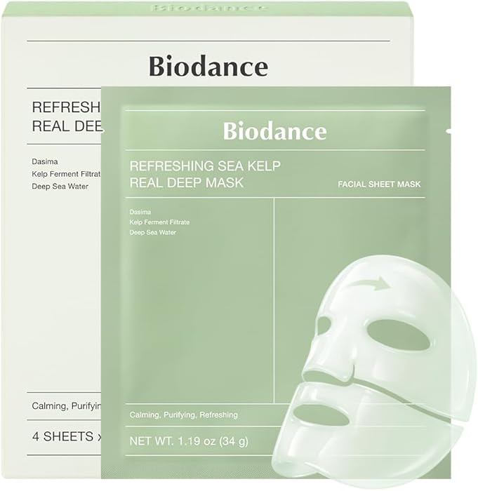 BIODANCE Refreshing Sea kelp Real Deep Mask, Overnight Hydrogel Face Mask, Calming, Oil & Sebum C... | Amazon (US)