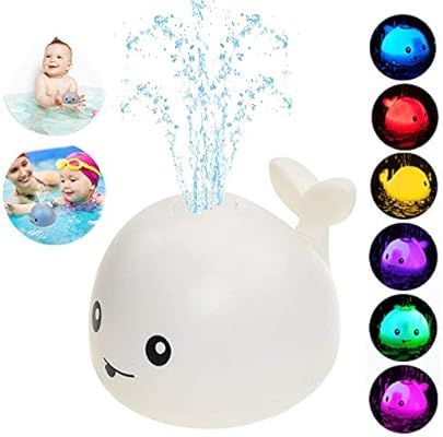 Baby Bath Toys,Whale Bath Toys for Toddlers Auto Water Spray Toy with LED Light,Induction Shines ... | Amazon (US)