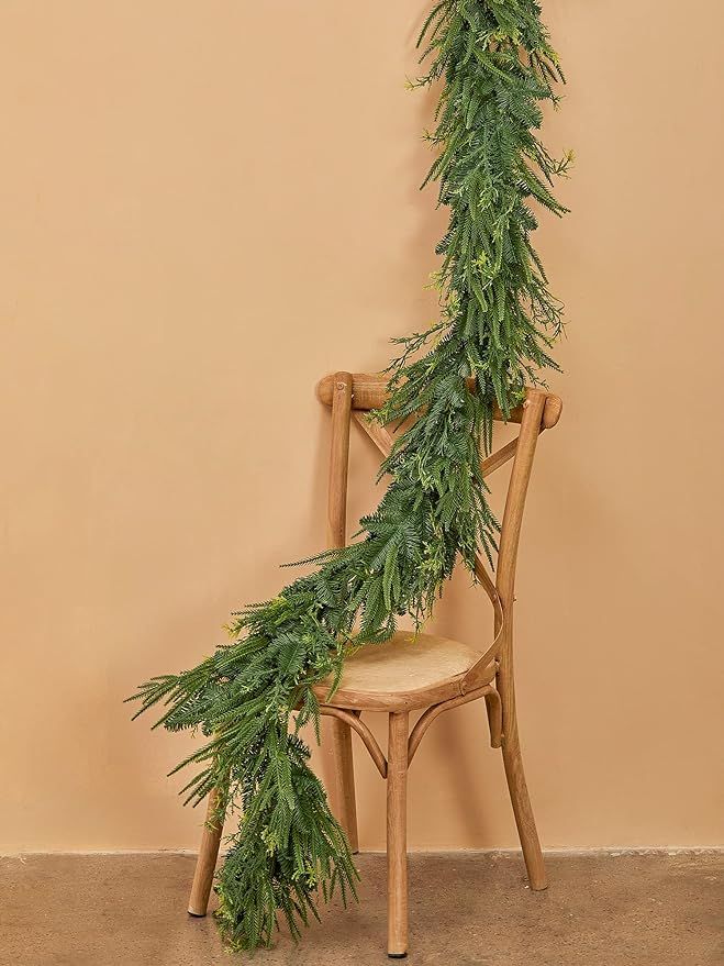 Clycaloor 9ft Handmade Christmas Garland,Artificial Cypress Cedar Pine Needles Greenery Seasonal ... | Amazon (US)