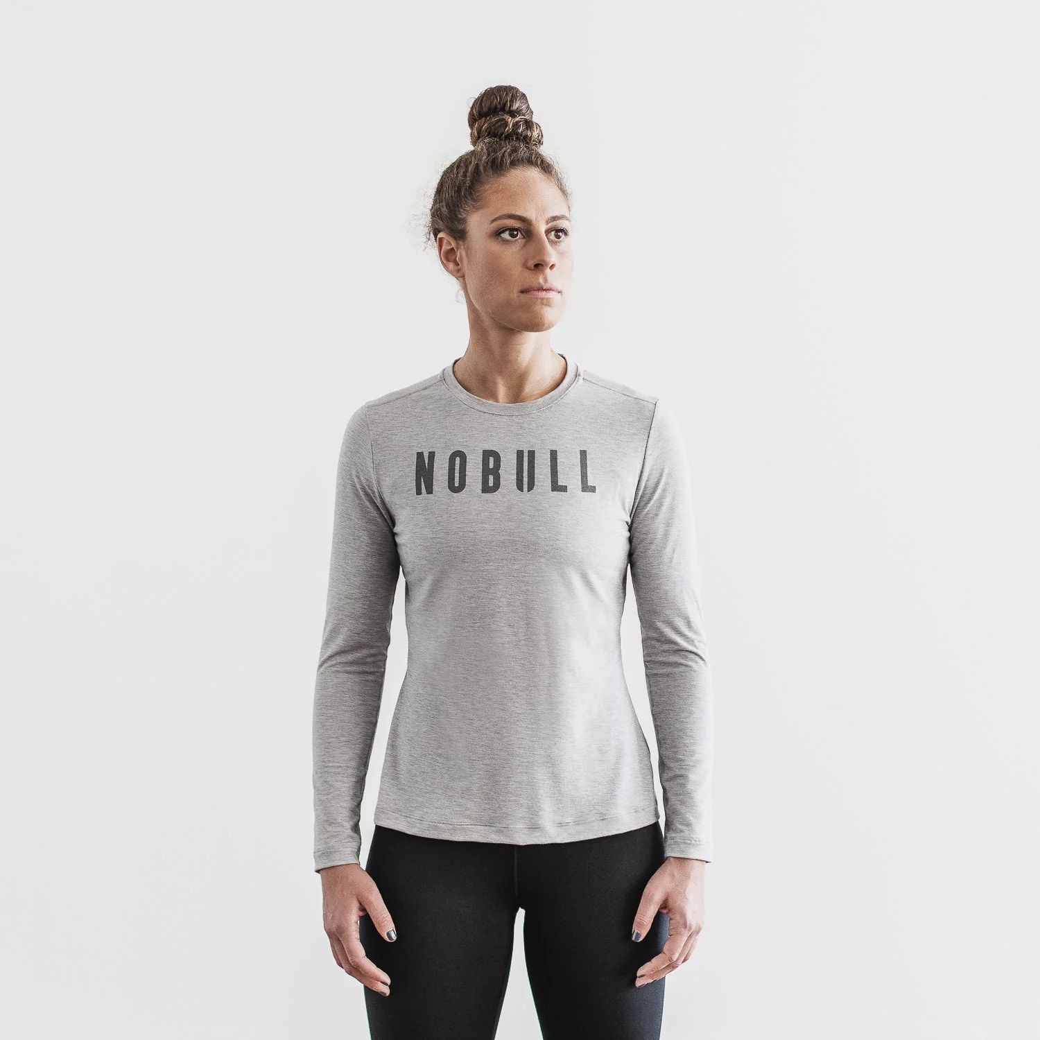 WOMEN'S NOBULL LONG SLEEVE TEE | LIGHT HEATHER GREY | NOBULL | NOBULL