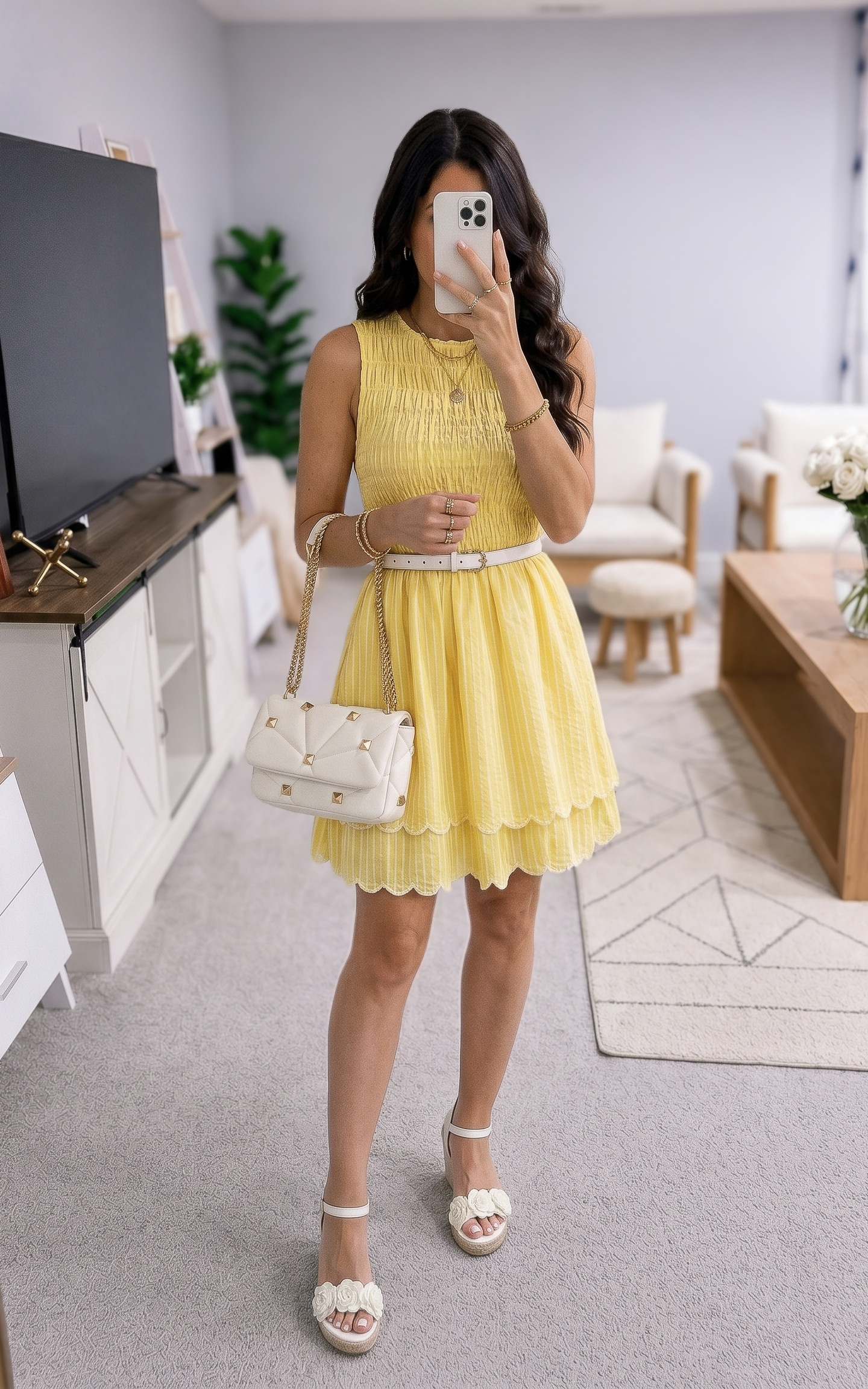 Loving this beautiful bright summer dress from Walmart!  The smocked top and pleated skirt is soo good. 

 #LTKootd #LTKOver40 #LTKWorkwear