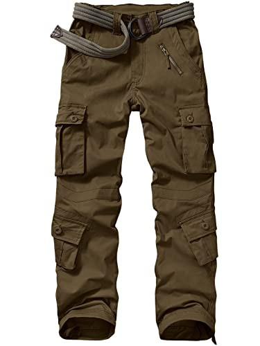 Alfiudad Womens Cargo Pants with Pockets, Women's Casual Military Army Hiking Combat Tactical Work Pants Trousers,Brown,30(US 10) | Amazon (US)