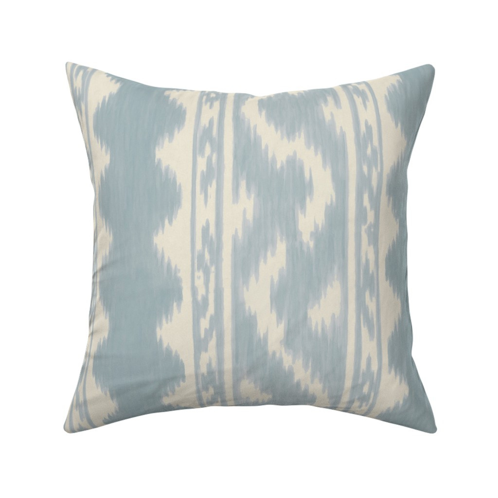 Seaside Ikat Celadon Throw Pillow | Spoonflower | Spoonflower
