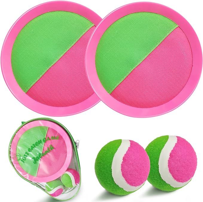 Ball Catch Set Game Toss Paddle - Beach Toys Back Yard Outdoor Games Lawn Backyard Target Throw C... | Amazon (US)