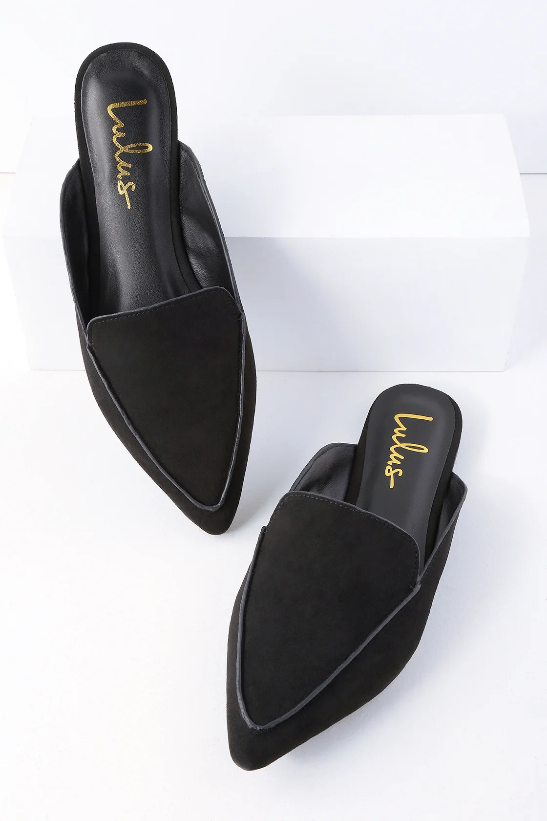 Joelle Black Suede Loafer Slides | Lulus