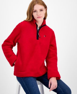 Women's Quarter-Zip Faux-Sherpa Jacket | Macy's