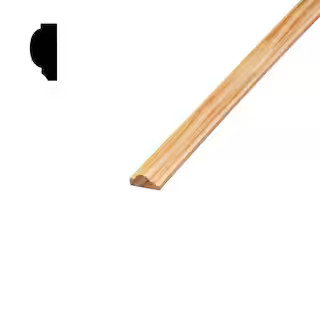 DM A9 9/16 in. x 1-3/16 in. x 96 in. Solid Pine Wall and Cabinet Trim Molding | The Home Depot