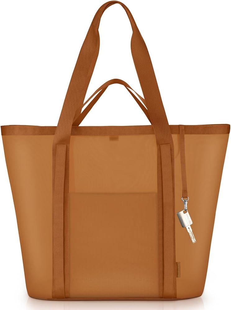 Mesh Beach Bag for Women with Towel Straps, Large Rinse-Through Beach Tote for Pool, Cruise & Vac... | Amazon (US)