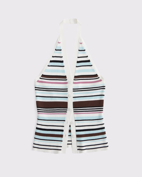 Women's Ribbed Halter Sweater Vest | Women's Tops | Abercrombie.com | Abercrombie & Fitch (US)