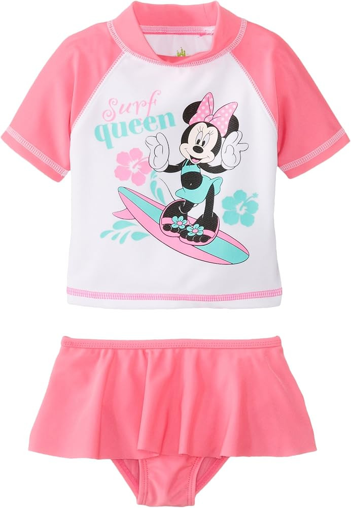 Disney Baby-Girls Newborn Minnie Mouse 2 Piece Rashguard Set | Amazon (US)