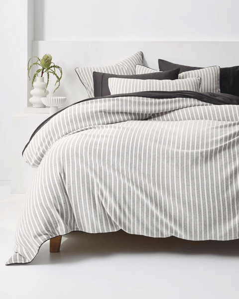Ryan Textured Stripe Cotton Quilt Cover Set | Target AU