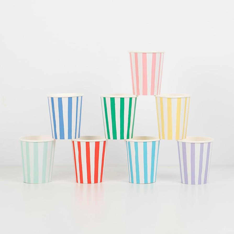 Meri Meri Mixed Stripe Cups (Pack of 8) | Amazon (US)