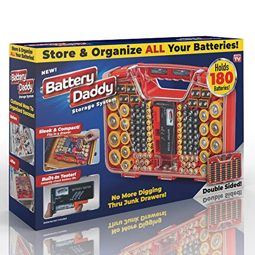 Ontel Battery Daddy - Battery Organizer Storage Case with Tester, Stores & Protects Up to 180 Bat... | Amazon (US)