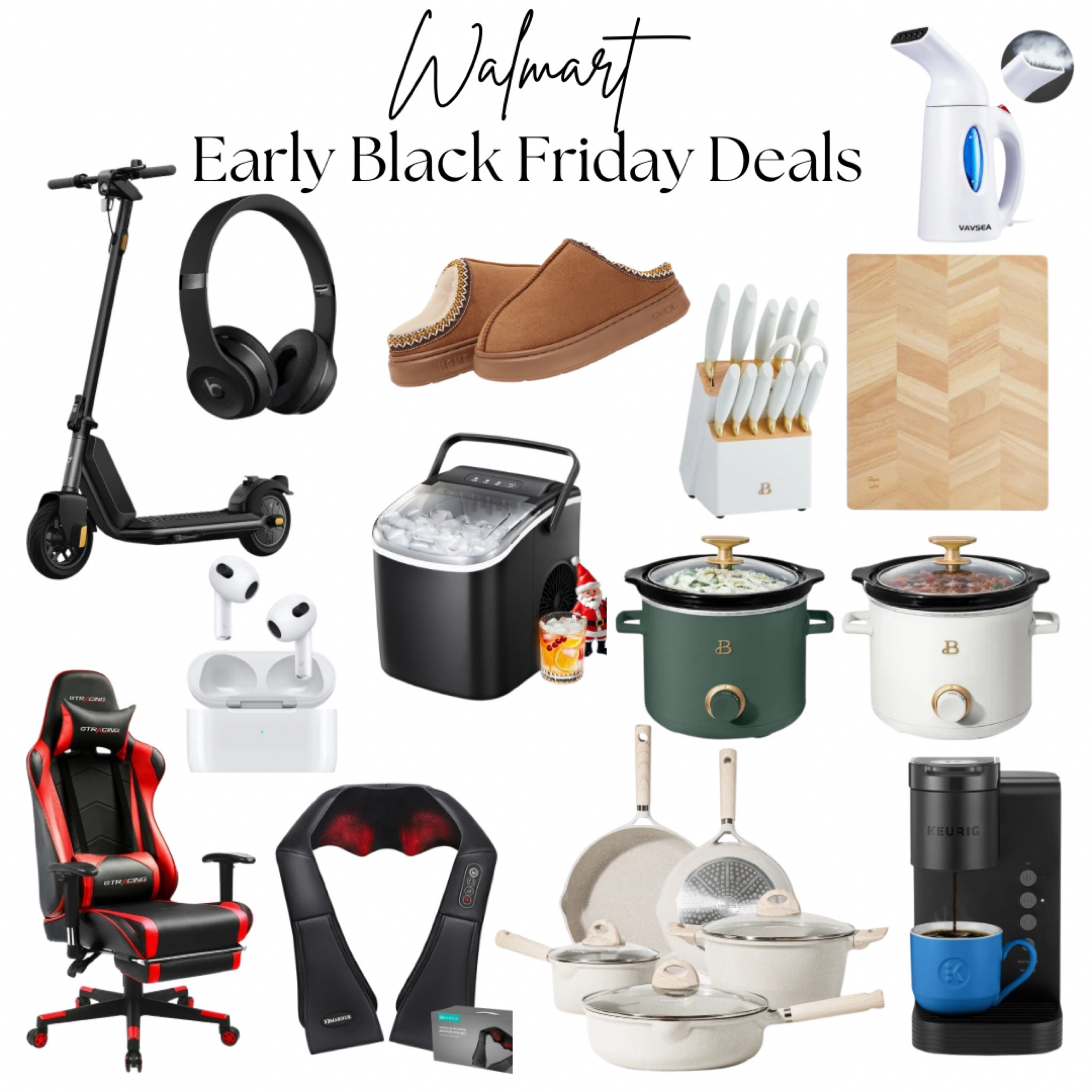 Early Black Friday Deals! Electric Scooter, Gaming chair, pots & pans set, instant coffee maker, neck massager, knife set block, ear pods, Beats headphones, ice maker, crockpots #christmasgifts #BlackFriday #BlackFridaySales #giftidea #giftguides

#LTKSaleAlert #LTKGiftGuide #LTKHoliday