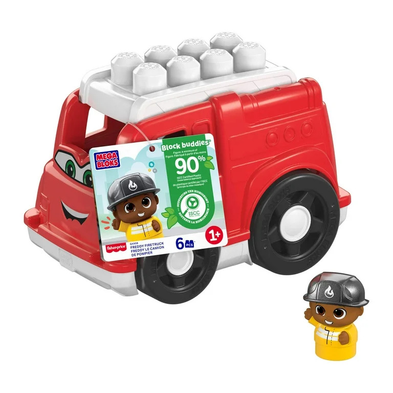 MEGA BLOKS Freddy Fire Truck Fisher-Price Toy Blocks with 1 Figure (6 Pieces) for Toddler | Walmart (US)