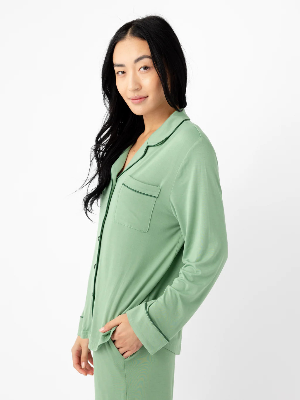 Women's Bamboo Stretch-Knit Long Sleeve Pajama Top - Last Chance | Cozy Earth