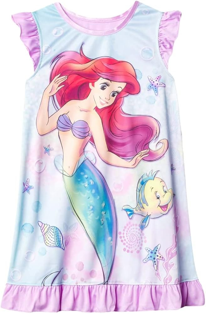 Disney girls Nightgown, Soft & Cute Pajamas for Kids, UNDER THE WATER 2, 4T | Amazon (US)