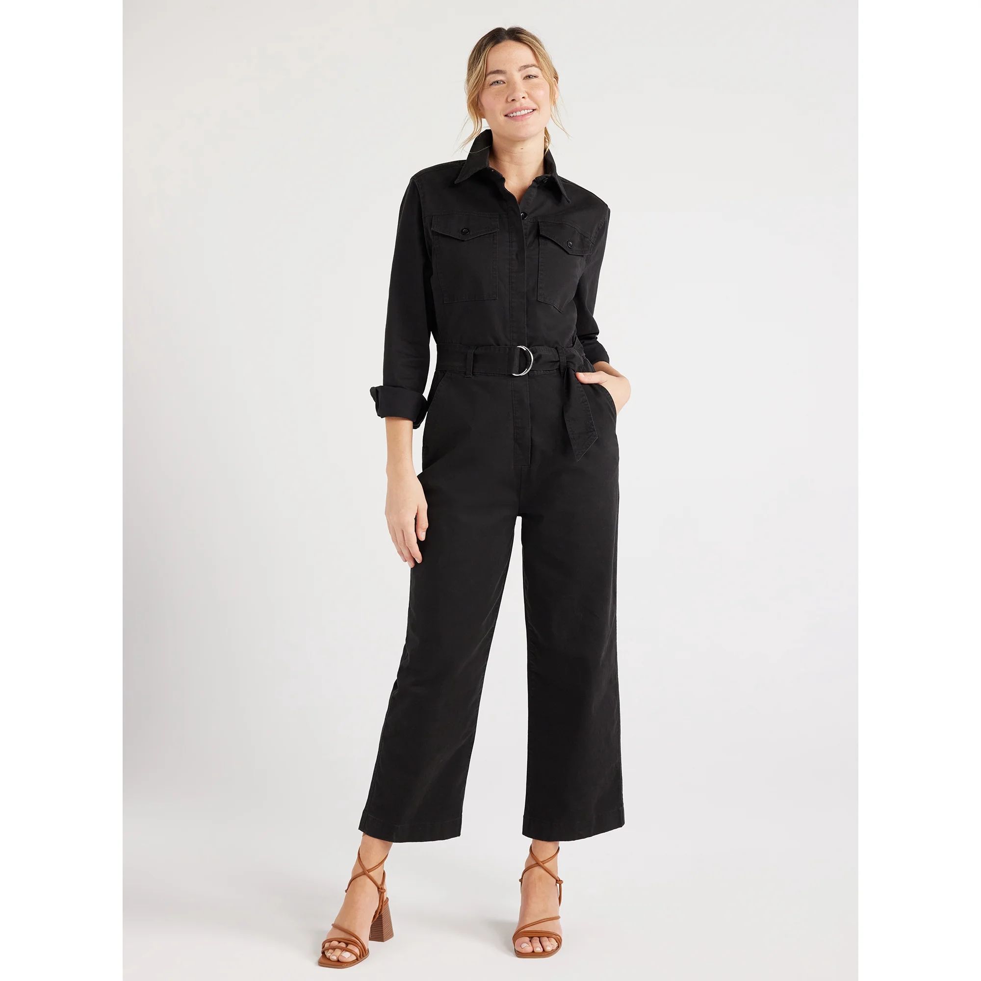 Free Assembly Women's Utility Jumpsuit, 27” Inseam, Sizes XS-XXXL | Walmart (US)