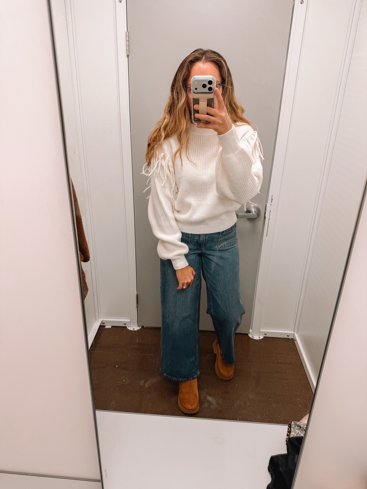 Fringe sweater styled 🤍

#LTKFindsUnder50 #LTKmomlife #LTKWorkwear