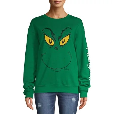 Dr. Seuss Juniors' Naughty Grinch Sweatshirt | Walmart (US)
