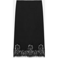 Zara - Zw Collection Lace Midi Skirt - Black - Xs - Woman | Zara US